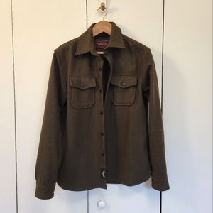 Men's Schott NYC green wool shirtjacket M